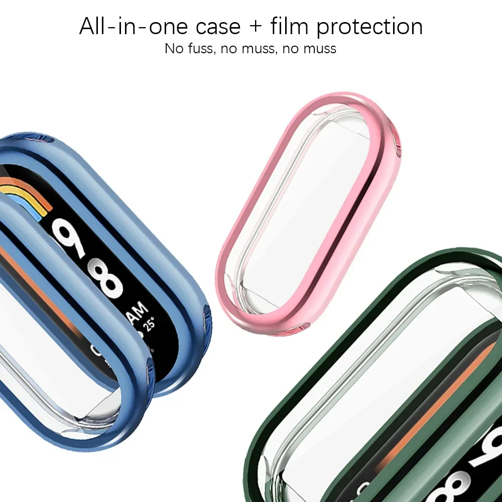 Protective Case Cover For Xiaomi Mi Band 8 9 Screen Protector Soft TPU with Sensitive Touch Control Miband 8 9 Accessories