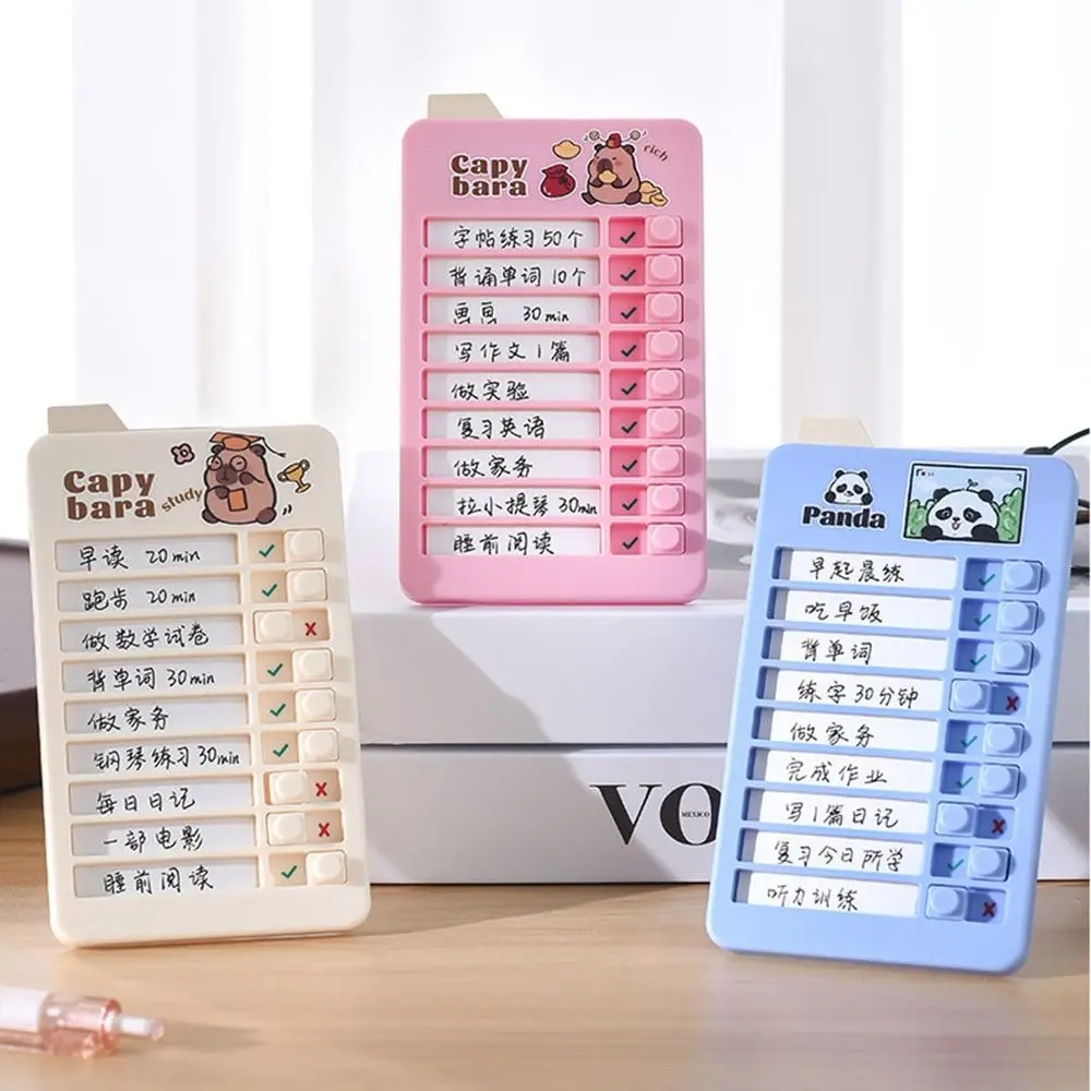 Capybara Good Habit Punch Card Panda Cartoon Daily Task Planning Board Detachable Schedule Memo Self-discipline Punch Card