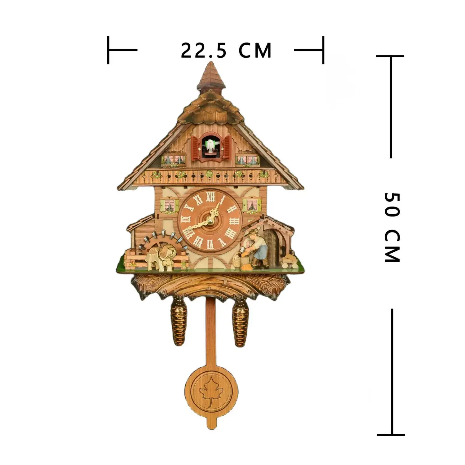 Cuckoo clock chimes on the hour Pop-up cuckoo wall clock Nordic retro wall hanging wood