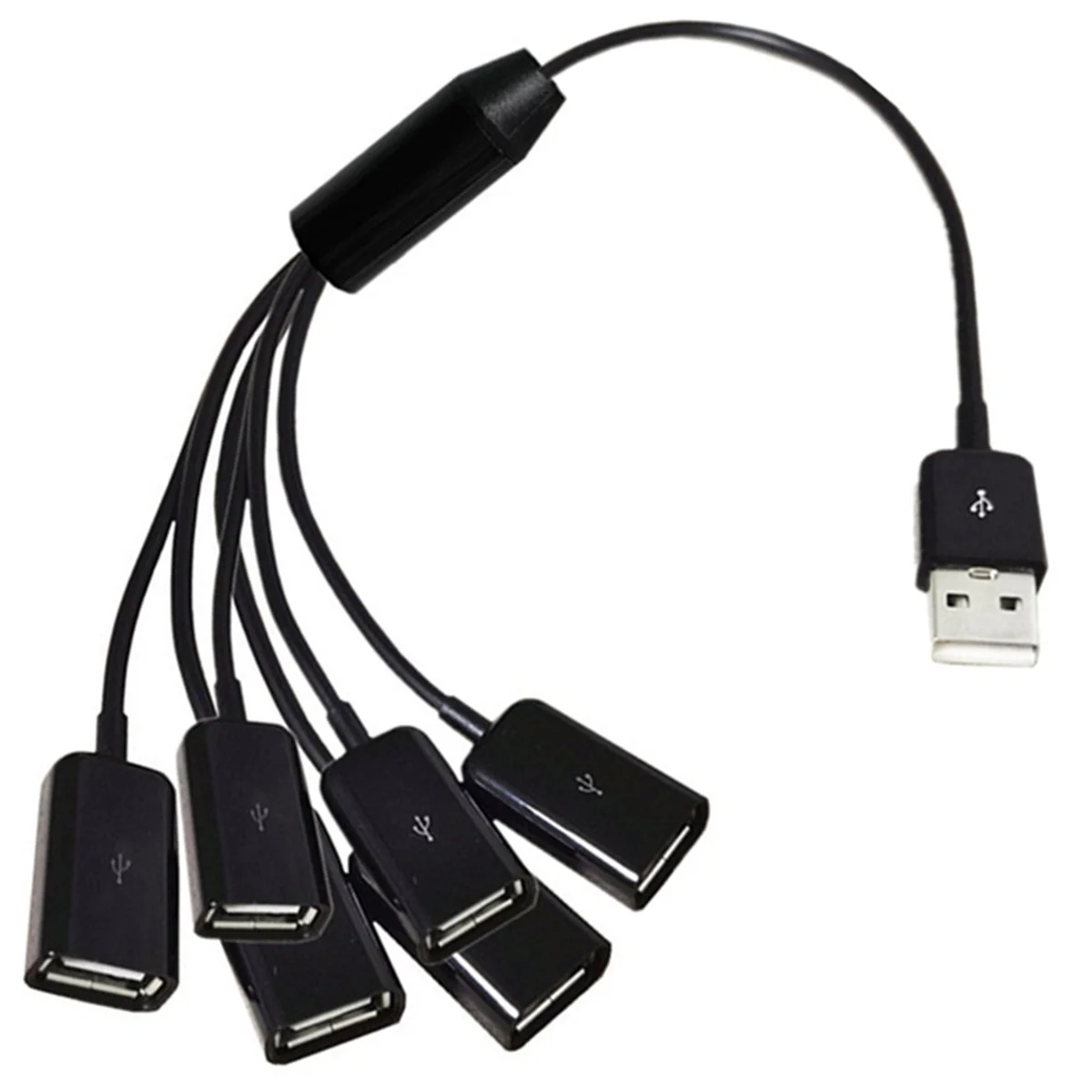 Cabo de extensão usb a26p 6 em 1, carga rápida 3a, data de carregamento, cabo divisor y, usb macho para usb fêmea, 1 a 6 cabos