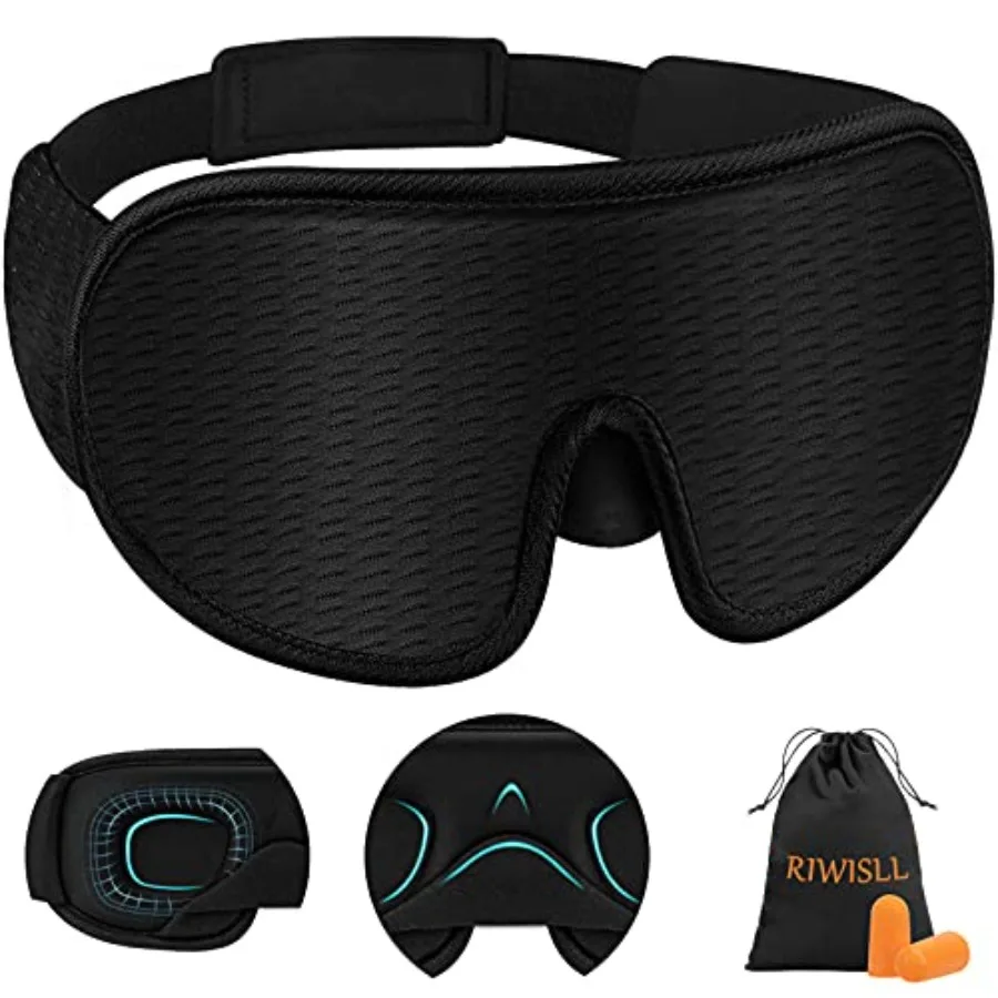 

Sleep Mask, Super Soft 3D Contou Cup Sleeping Mask, Upgraded 100% Blockout Light Sleep Masks for Women Men with Adjustable Stra