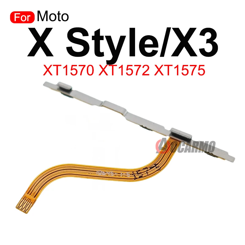 Aocarmo For Motorola Moto X3 X Style XT1570 XT1572 XT1575 Power On/Off Volume Up/Down Buttons Flex Cable Repair Parts