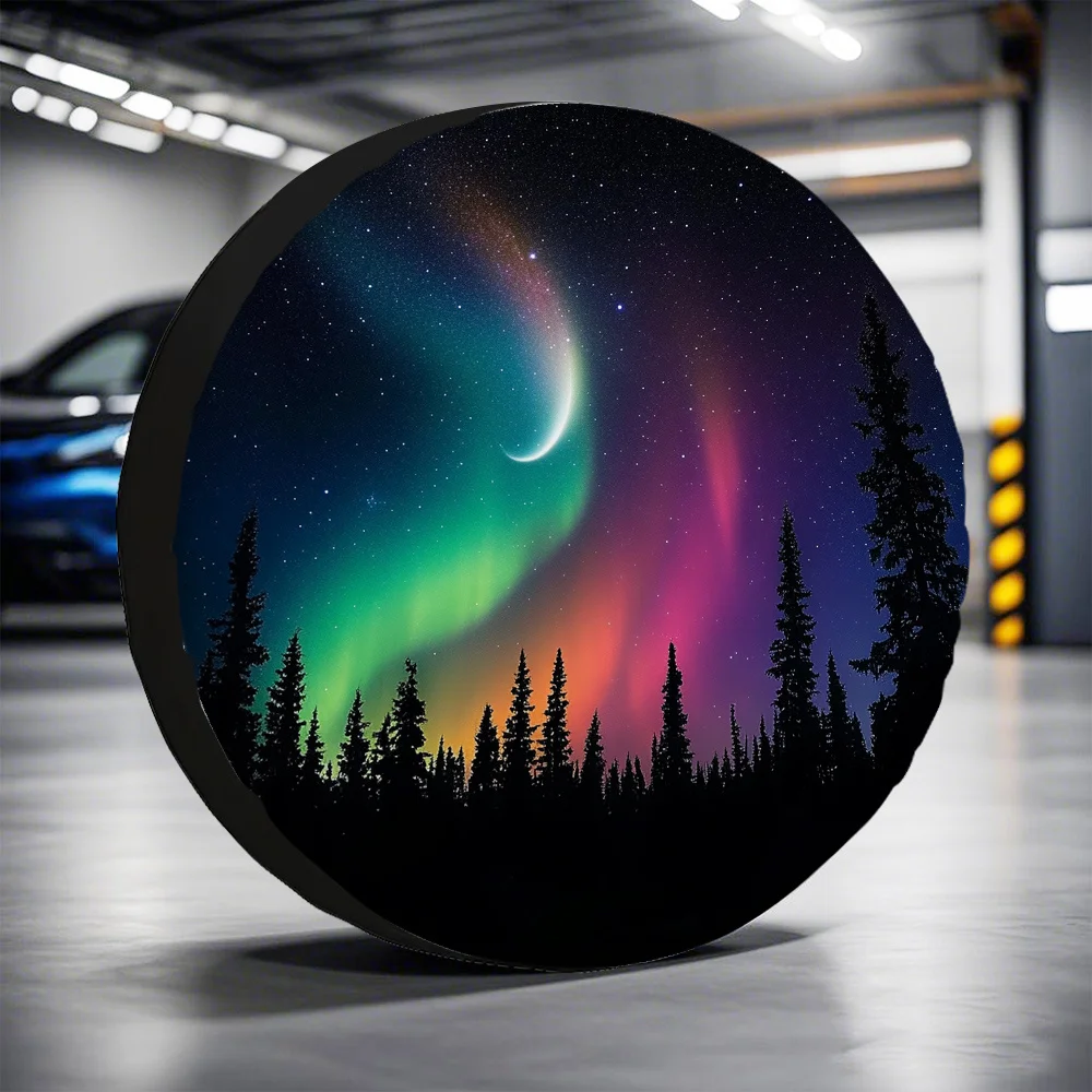 1pc Starry Night Sky Round Fabric Cover - Versatile, No Electricity Needed, Ideal For Road Trips & Construction Site Parking, Ou