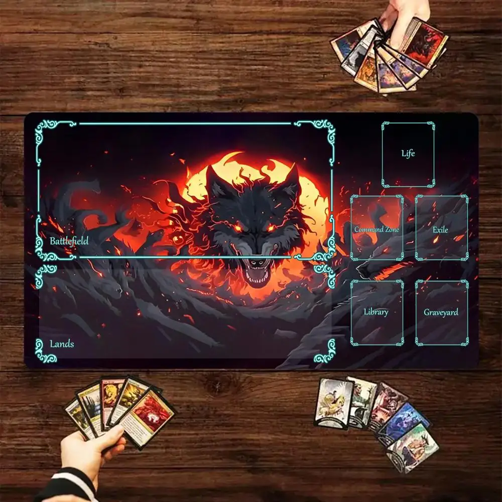 

Stylish Wolf Fantasy-themed for MTG TCG gamming playmat game play mat pads Beginner Card Battles Commander Gaming Deskpad
