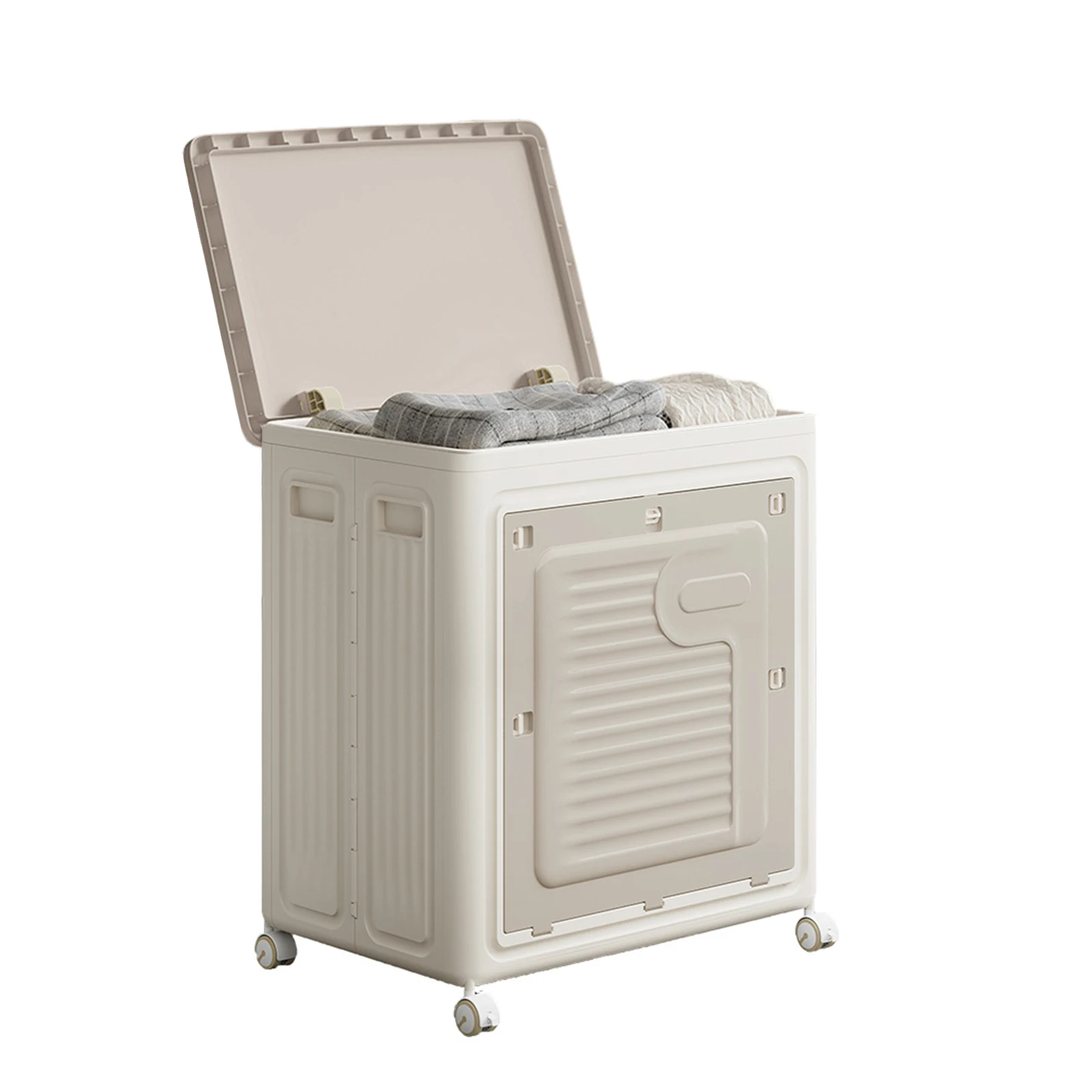 

Rolling Laundry Hamper with Lid 150L Large Capacity Clothes Hampers Plastic Collapsible Laundry Baskets for Laundry Room
