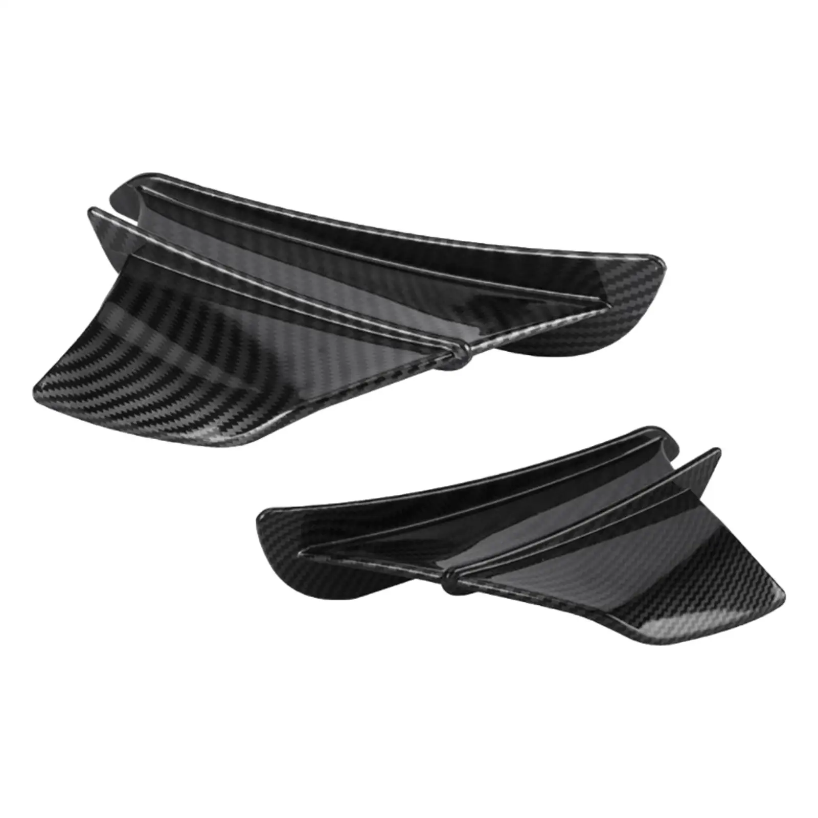 Motorcycle Modification Fixed Winglets Side Stickers Decoration, Set of 2, Gloss Carbon Fibre