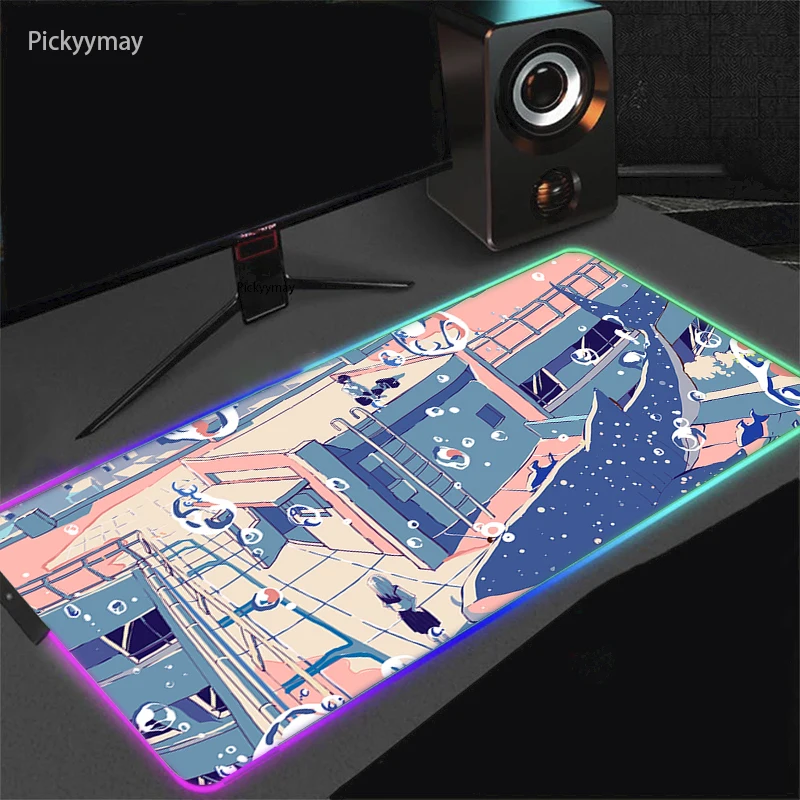 RGB Large Gaming Mousepad LED Backlit Carpet Mause Gamer Pc Gabinete Keyboard Mouse Pad Desk Mat Computer Carpet Mausepad