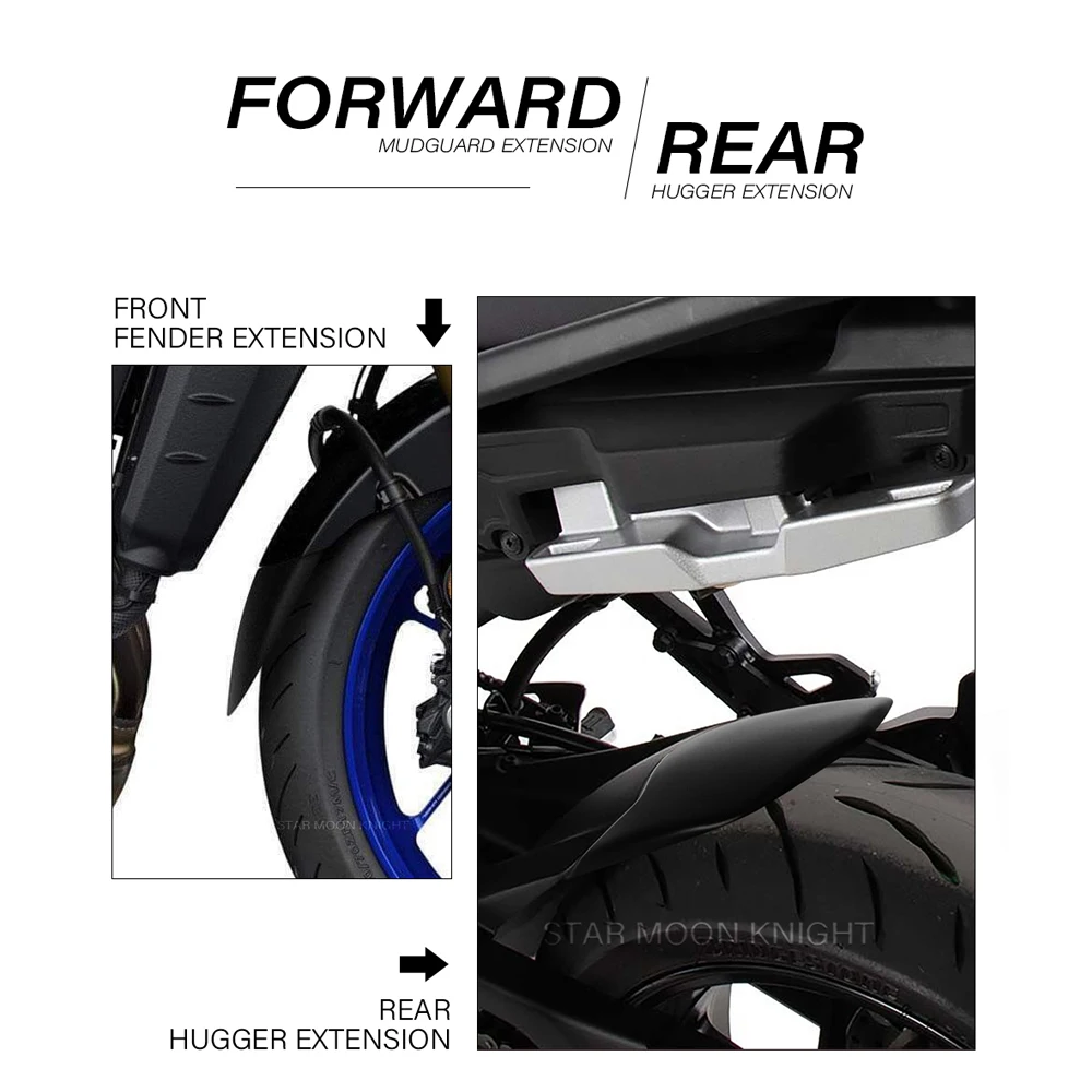 Motorcycle Accessories Front Rear Fender Mudguard Extender Hugger Extension Refit For YAMAHA XSR 900 XSR900 2022 2023 2024-