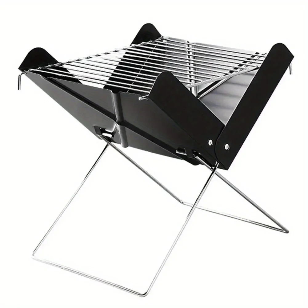 Portable barbecue Charcoal grill, folding notebook shape grill, removable folding, suitable for camping, patio, outdoor