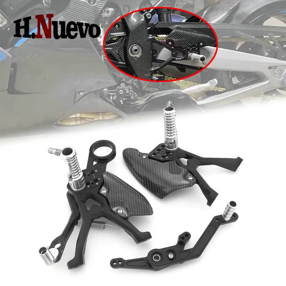 Motorcycle For BMW S1000 RR 2019-2025 M1000RR S1000RR Footpeg Rear Set Foot Pegs Pedal Footrest Heel Wing Adjuster Rearset