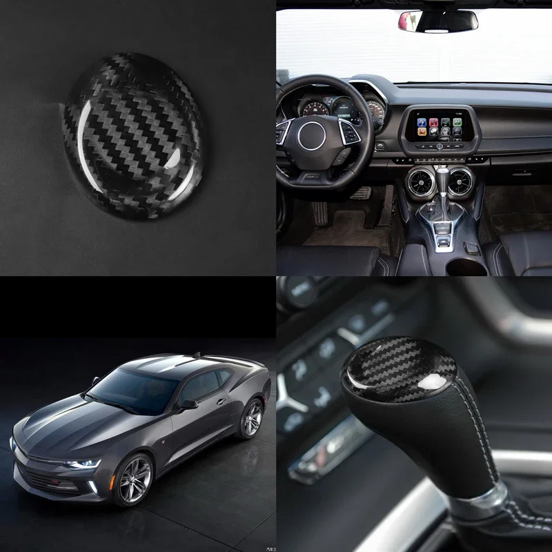 Gear lever Patch cover Dry Carbon fiber Car interior Auto parts For Corvette C7