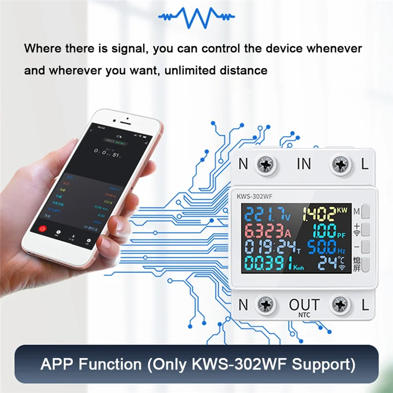 a10r-tuya-wifi-パワーメーターカラースクリーン-2p-多機能-ac-エネルギーメーター携帯電話リモート-app-制御-170-300v-63a-ホワイト-a