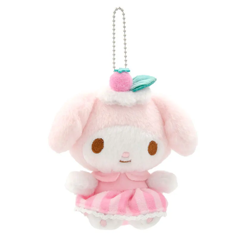 Cute Flower Fruit HelloKitty Kuromi Melody Cinnamoroll and Pochacco Plush Doll Keychain Diy Bag Accessories Pendant Send Gifts