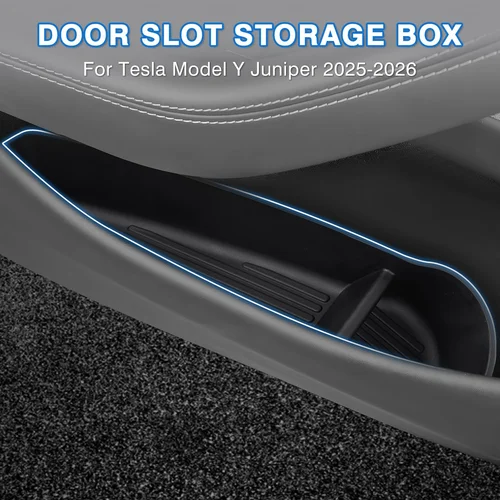 Imagen 2 del producto Bandejas de caja de puerta lateral TPE, 4 Uds., para Tesla Moldel Y Juniper Model 3 Highland Model Y/3, organizador de almacenamiento de puerta, bandejas de puerta delantera y trasera