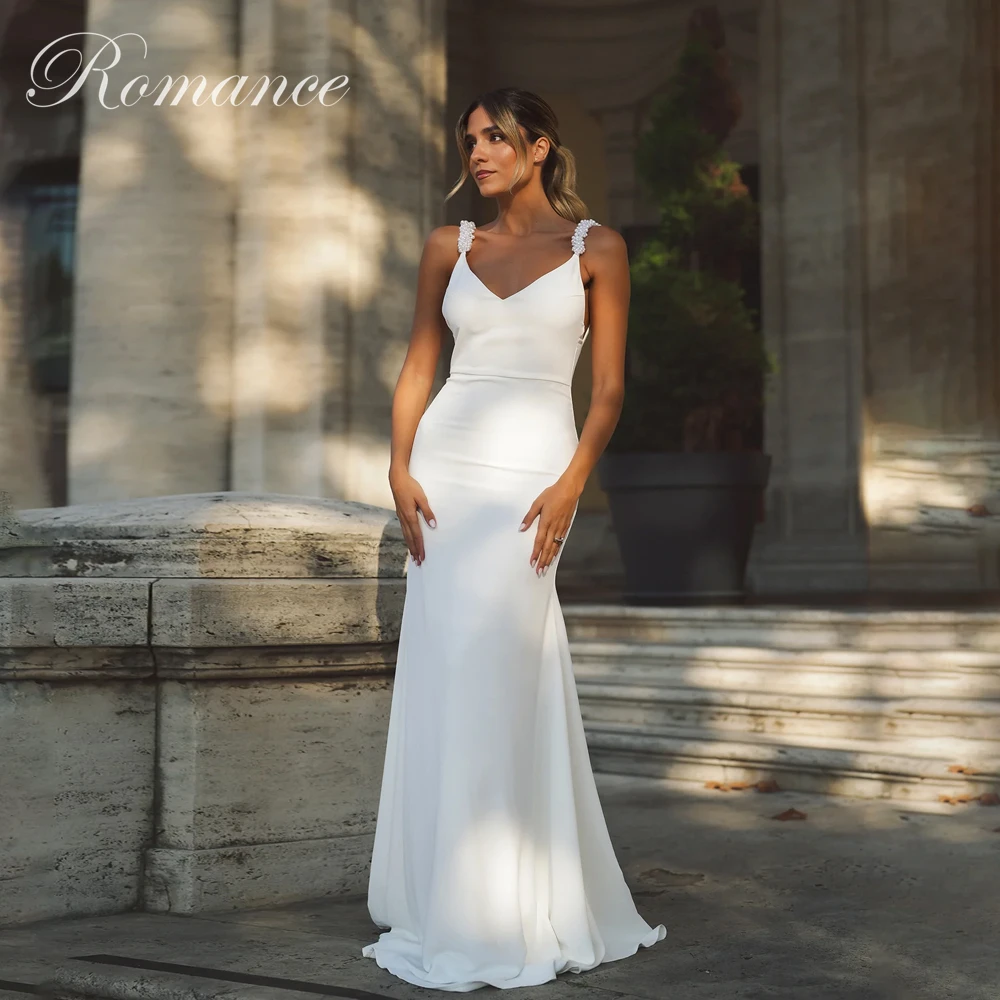 

Elegant Beading V-Neck Mermaid Wedding Dress 2026 Sleeveless Spaghetti Straps Open Back Bridal Gown Vestidos De Novia Customized