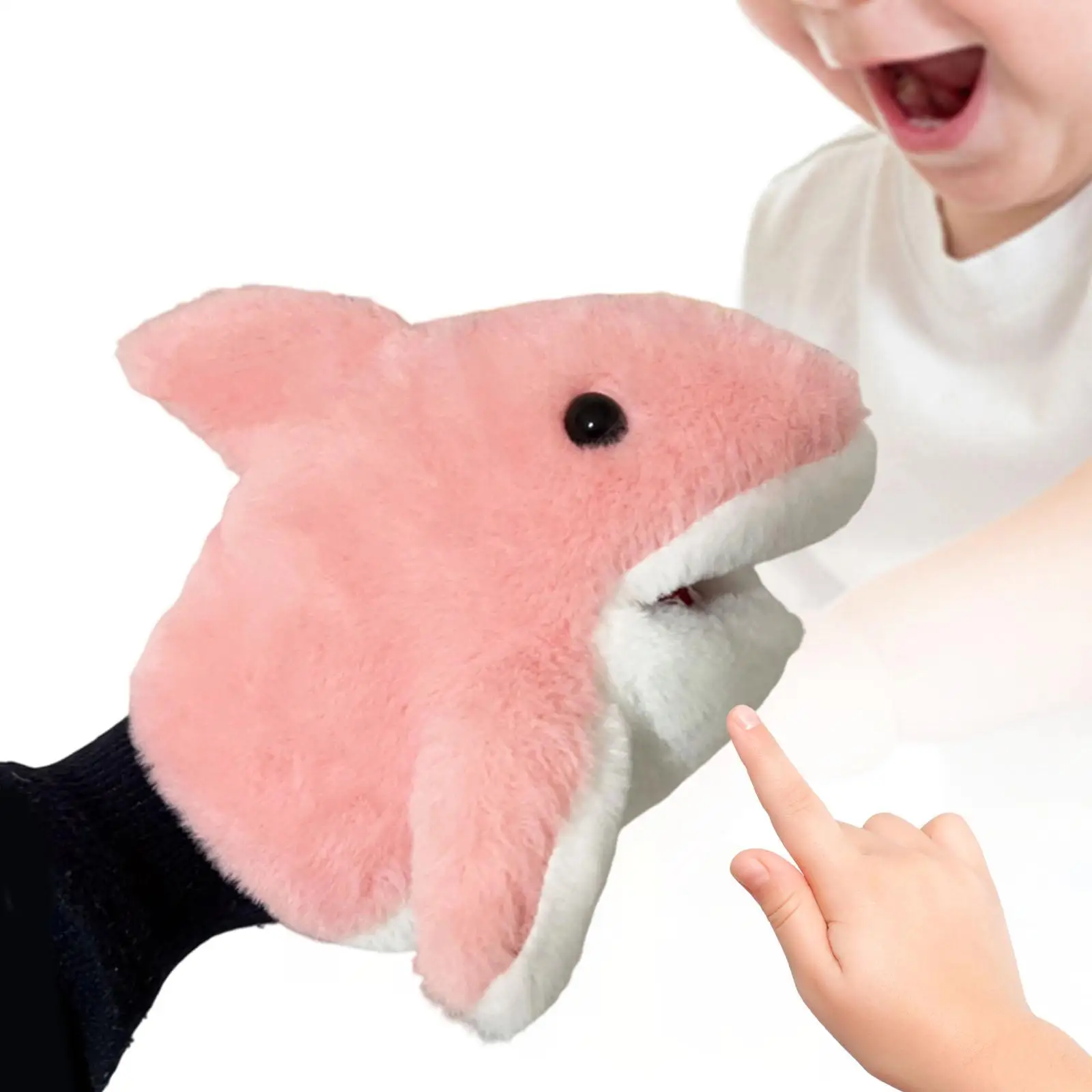 หุ่นมือฉลาม ของเล่นถุงมือสัตว์ ของเล่นสวมเล่นบทบาทสมมติ ตุ๊กตาสัตว์ หุ่นมือฉลามสำหรับผู้ใหญ่ ละครจินตนาการ