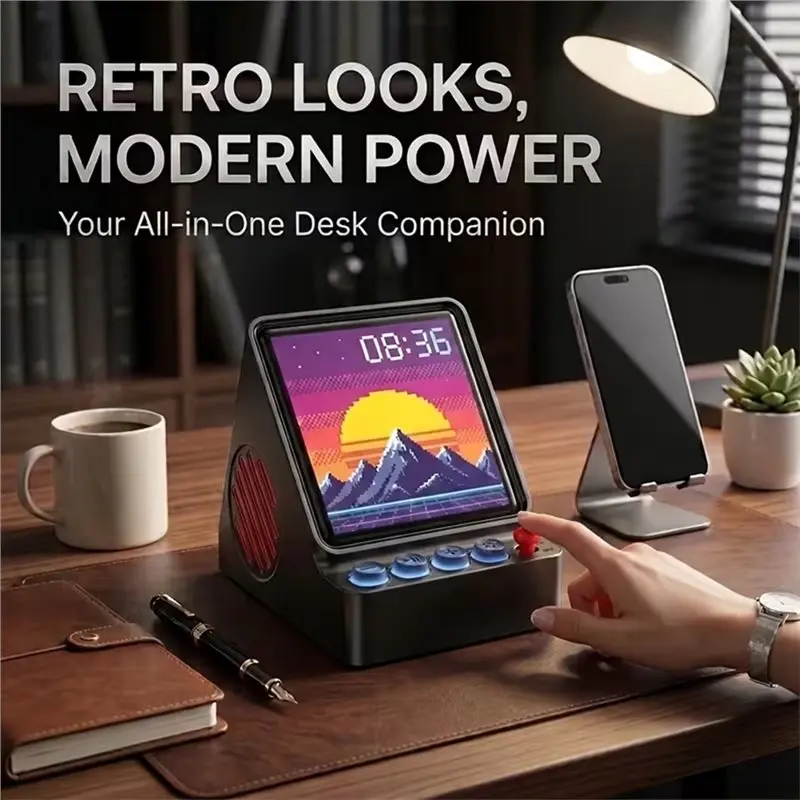 Programmable Pixel Wireless Speaker Sound Device For PC, Mini Desktop LED Screen Bluetooth Connectivity For Room Decor