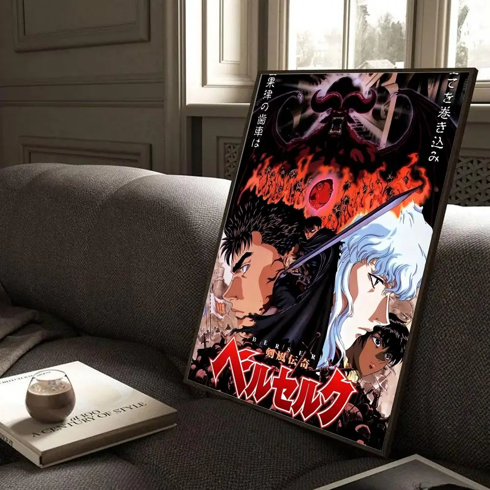 B-Berserk Anime Epic Intense Poster Modern Home Living Bedroom Bar Hallway Waterproof Wall Art Aesthetic Decor