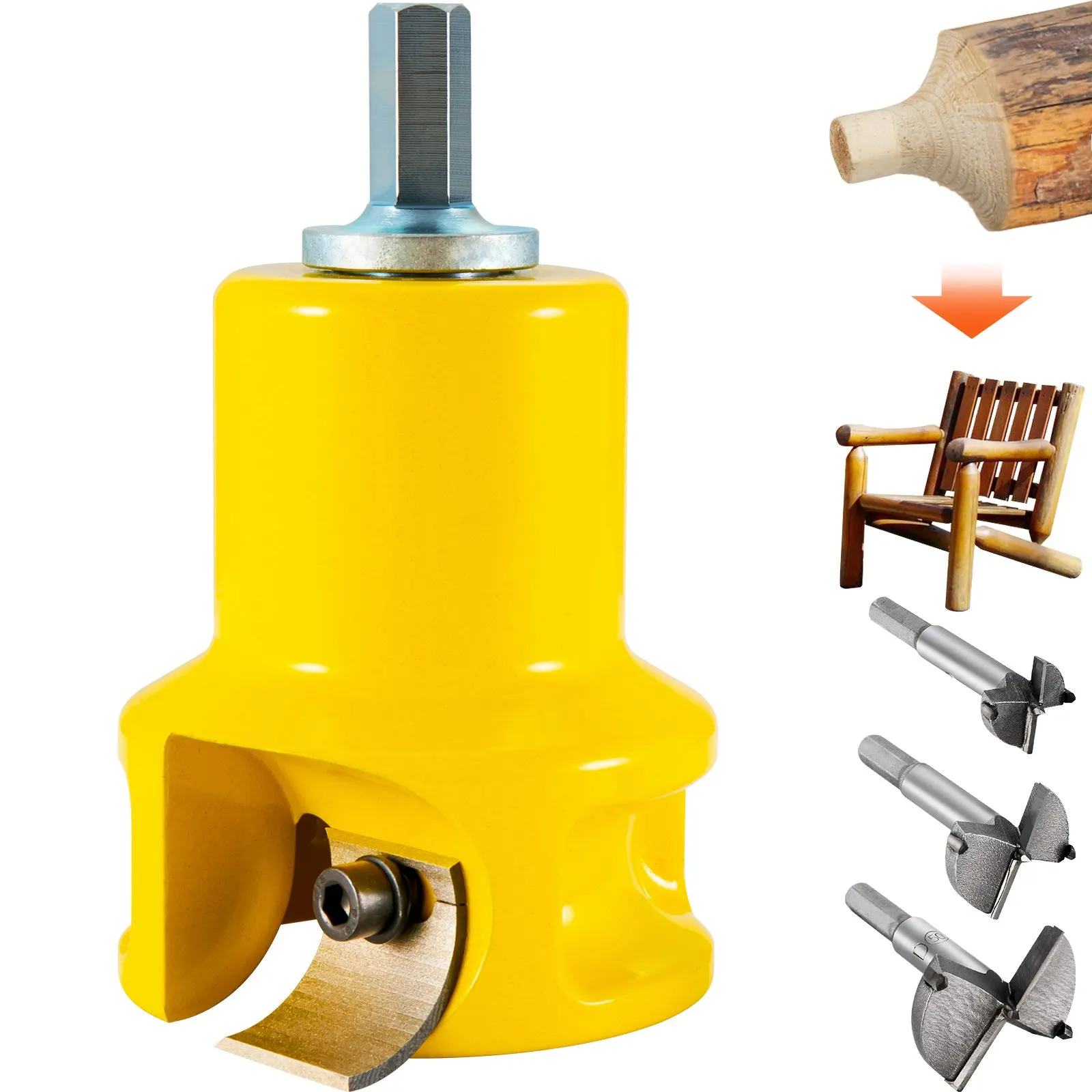 

Tenon Cutter, 1.5in 38 Mm Diameter, With Dual Curved Blades & Button Screws Home Master Kit, Premium Aluminum & Steel Log