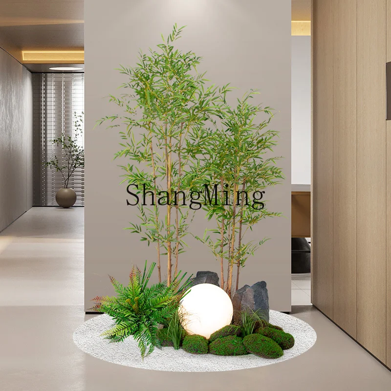 LXY simulated plant landscaping New Chinese indoor landscape simulated flower simulated bamboo decoration layout
