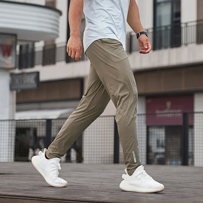 Sports Trousers Lightweight Elastic Spring And Summer Solid Color Slim-Fit Leg Pants Casual Fitness Pants Sports Pants