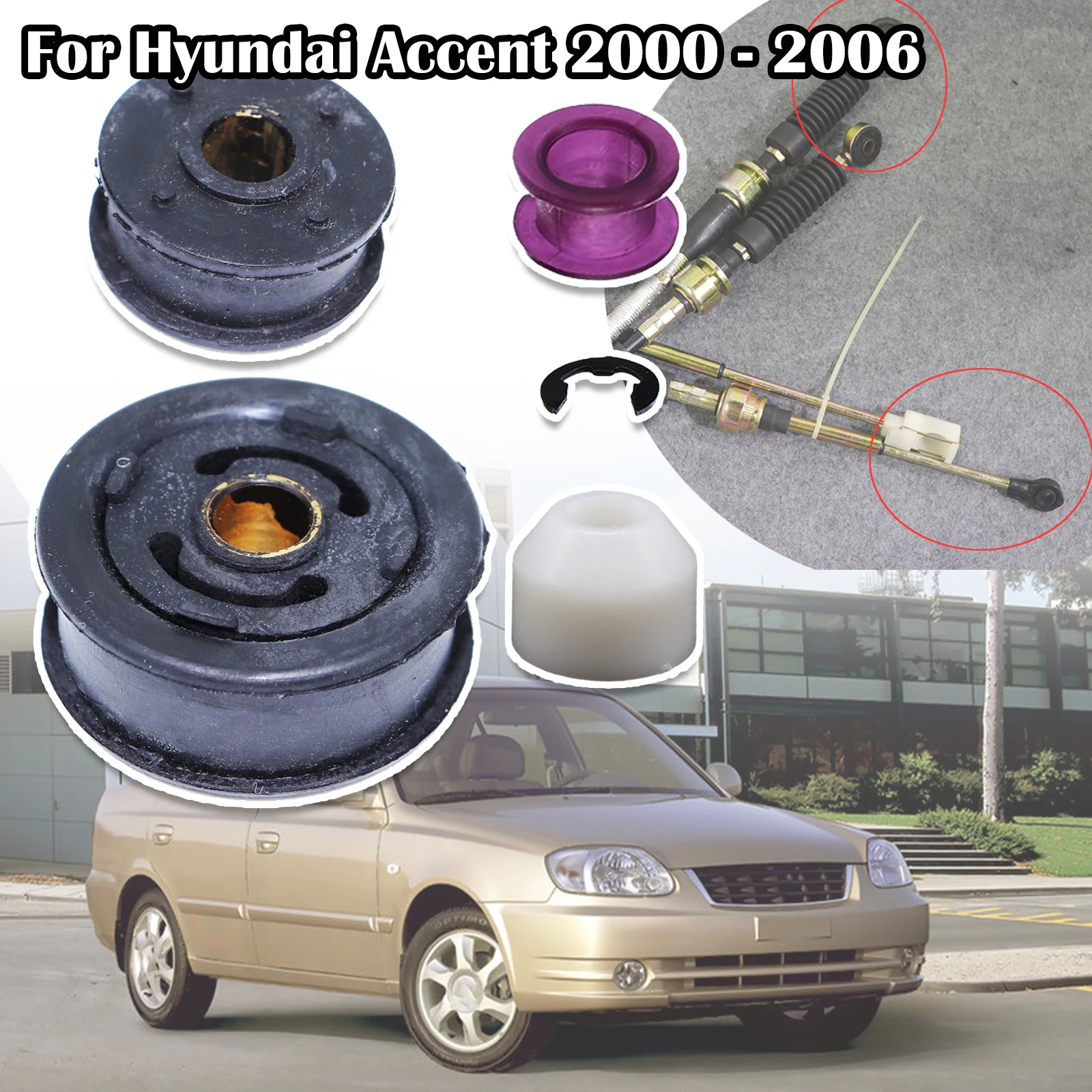 

Manual Gearbox Shift Cable Linkage Bushing Shifter Lever Selector Rod Connect Bushing For Hyundai Accent 2000 2001 2002 - 2006