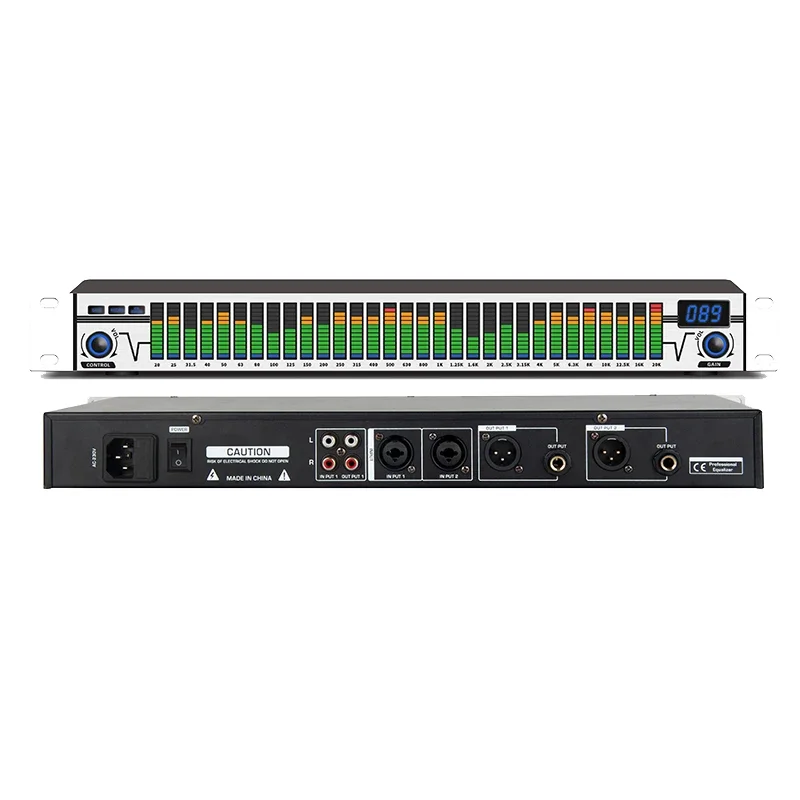 Dual-channel synchronous control 31-band DSP processing equalizer