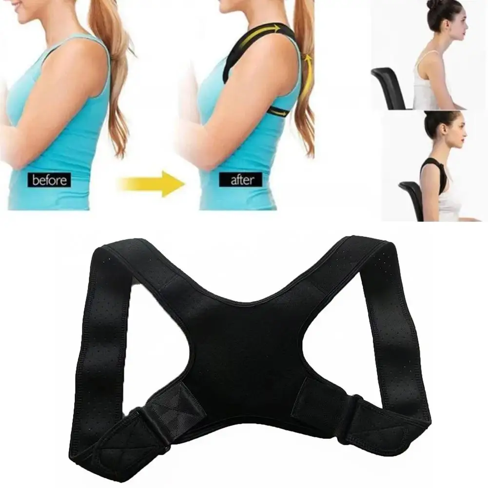 Back Correction Belt Adjustable Back Brace Belt Strap Postural Fixer Corrector Correction Sitting Prevention Posture Of Tap X0T4