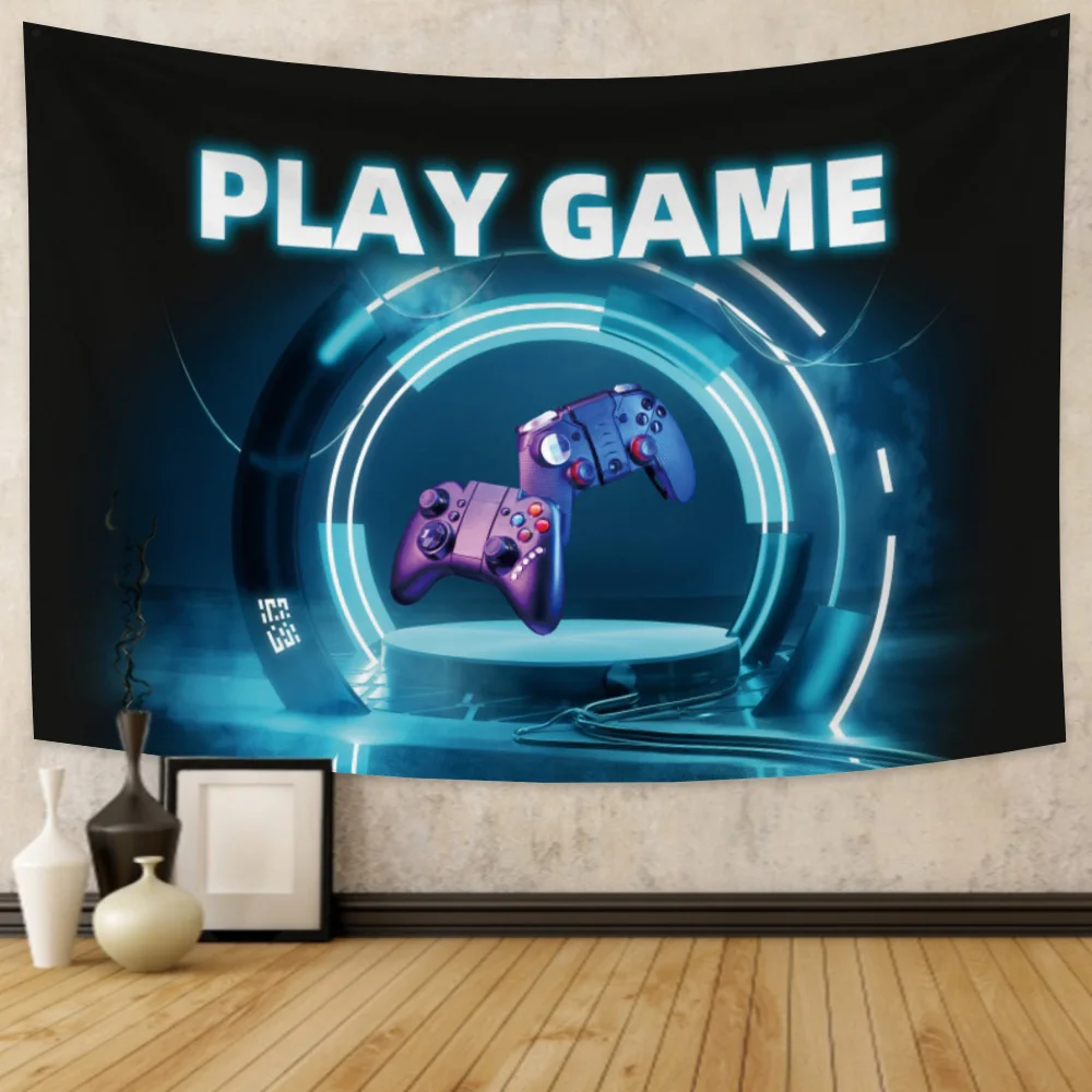 Play Game Tapestry Wall Hanging Game Console Carpet For Boys Kids Baby Bedroom Living Room Dorm Tapestries Art Home Decoration