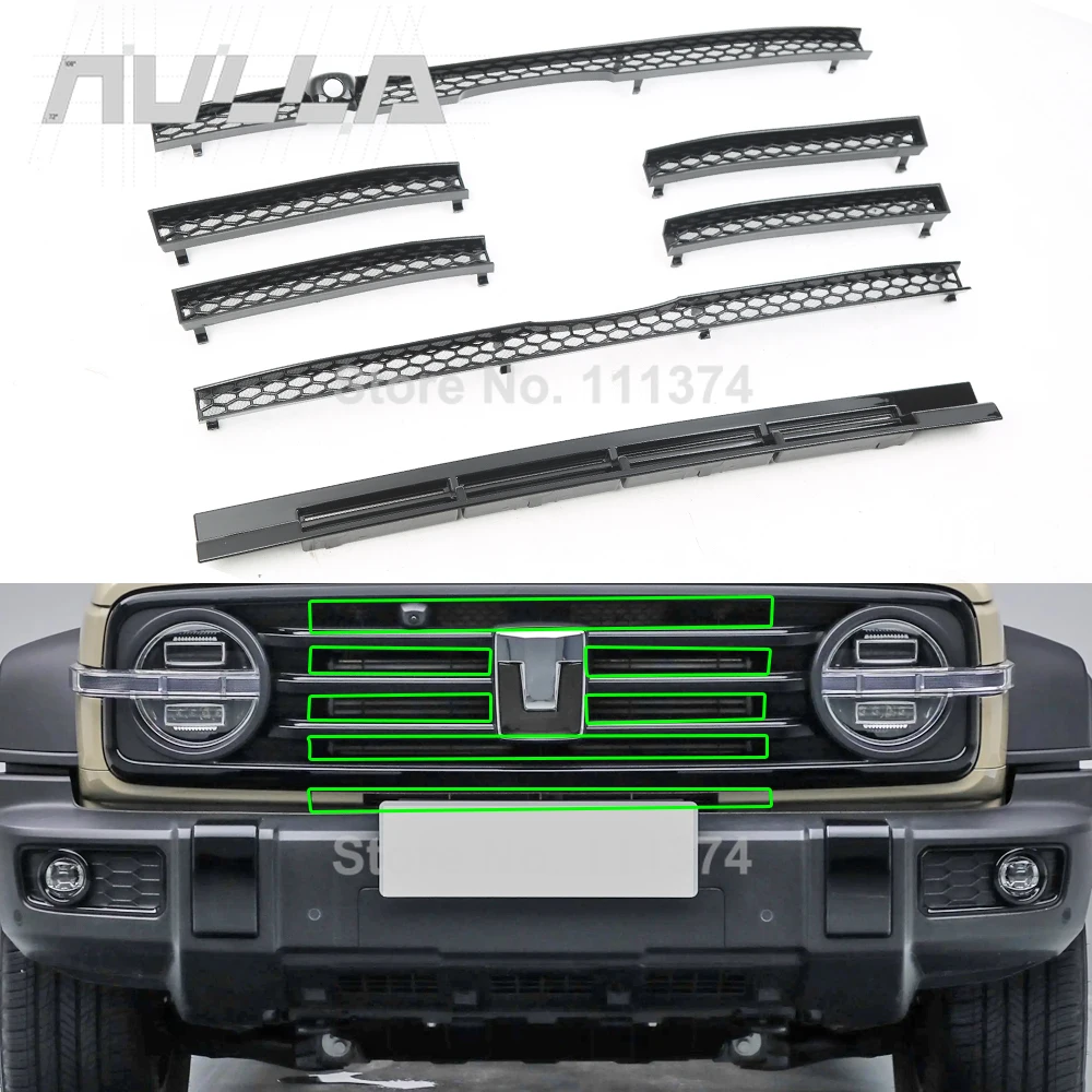 

Для GWM Tank 300 2021-2024 2025 экран от насекомых, передняя гоночная решетка, вставка, противоскользящая сетка, автомобильная пылезащитная сетка, декоративная крышка, аксессуары