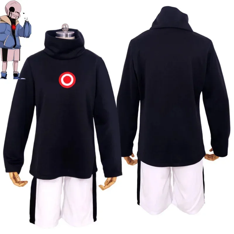 Zz04zz12Juego de anime Undertale Sans disfraz de Cosplay Papyrus Killer Horror Dust Frisk Chara sudaderas con capucha negras jersey hombre diario Sui
