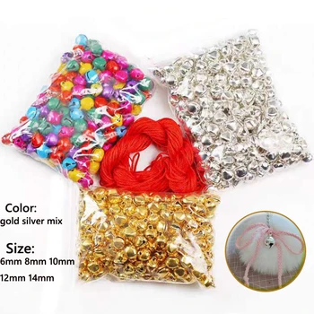 25-200 قطعة أجراس جلجل الألومنيوم فضفاض الخرز الصغيرة لمهرجان الطرف الديكور/زينة شجرة عيد الميلاد/إكسسوارات الحرف اليدوية ذاتية الصنع