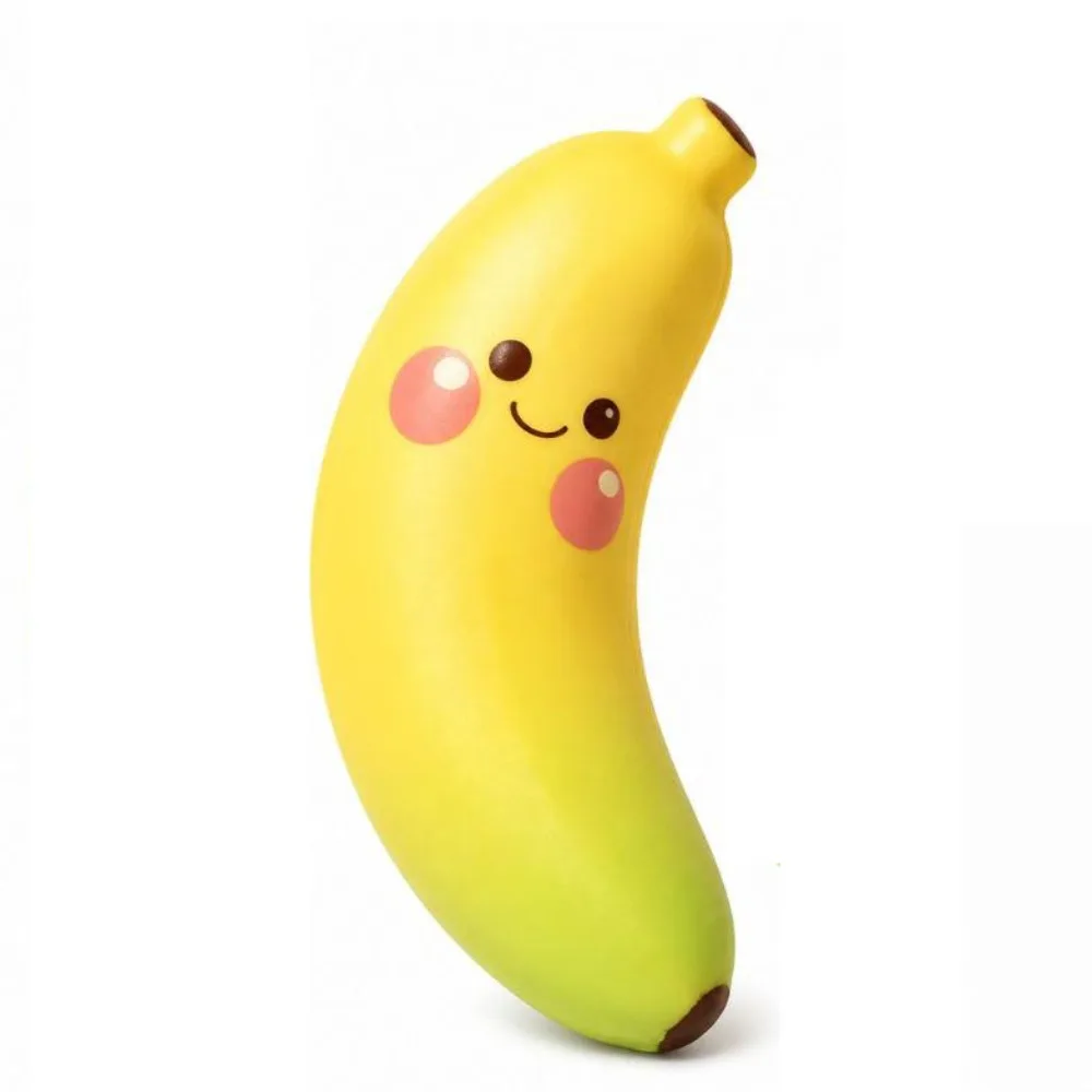 PU Simulated Banana Squeeze Toy Soft Slow Rising Fruit Squeeze Fidget Toy Peeled Banana Shape Gradient Banana Style