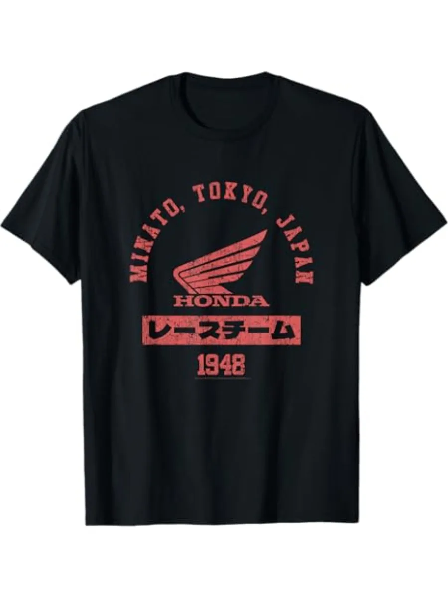

Honda Trendy Hot Items 2026 T Shirt Men Summer Cotton Tees Moto Racing Graphic T Vintage Tops Male Style Clothing Hot Sale