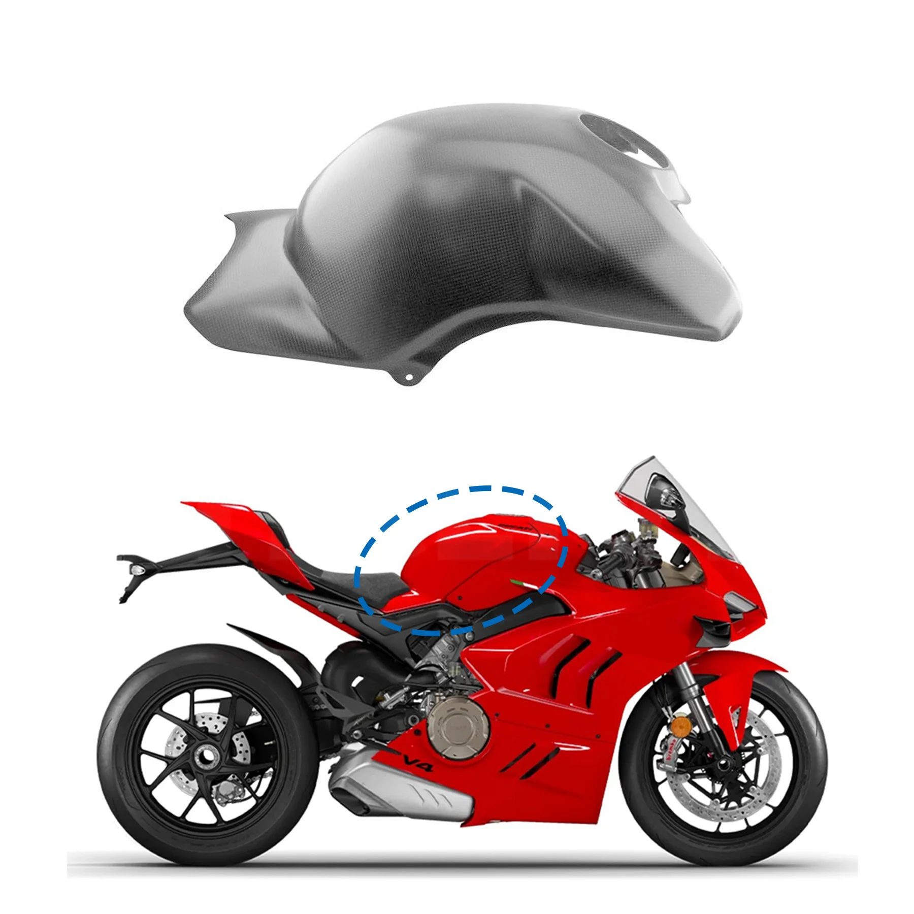 

For DUCATI Panigale V4 V4S V4R 2018-2021 2020 Motorcycle Carbon Fiber Front Full Fuel Tank Cover Protector Fairing Kit Parts