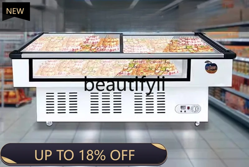 

Z189 Supermarket Specialized Seafood Fresh Cabinet Horizontal Fresh-keeping Cabinet Commercial Refrigeration Freezer Display Fre