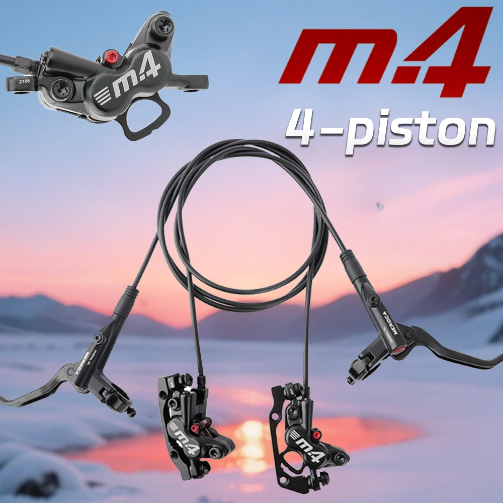 

MEROCA M4 4-поршневые гидравлические тормоза Mtb, комплект гидравлических тормозов для велосипеда, четыре поршня, гидравлические тормоза, левый, правый, задний, горный велосипед