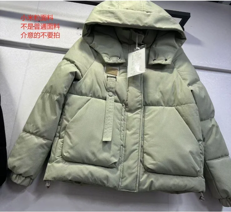 Abrigo de algodón grueso y cálido para mujer, chaqueta acolchada de algodón con capucha corta holgada de gran tamaño, Parkas para mujer, prendas de vestir sólidas, 2025