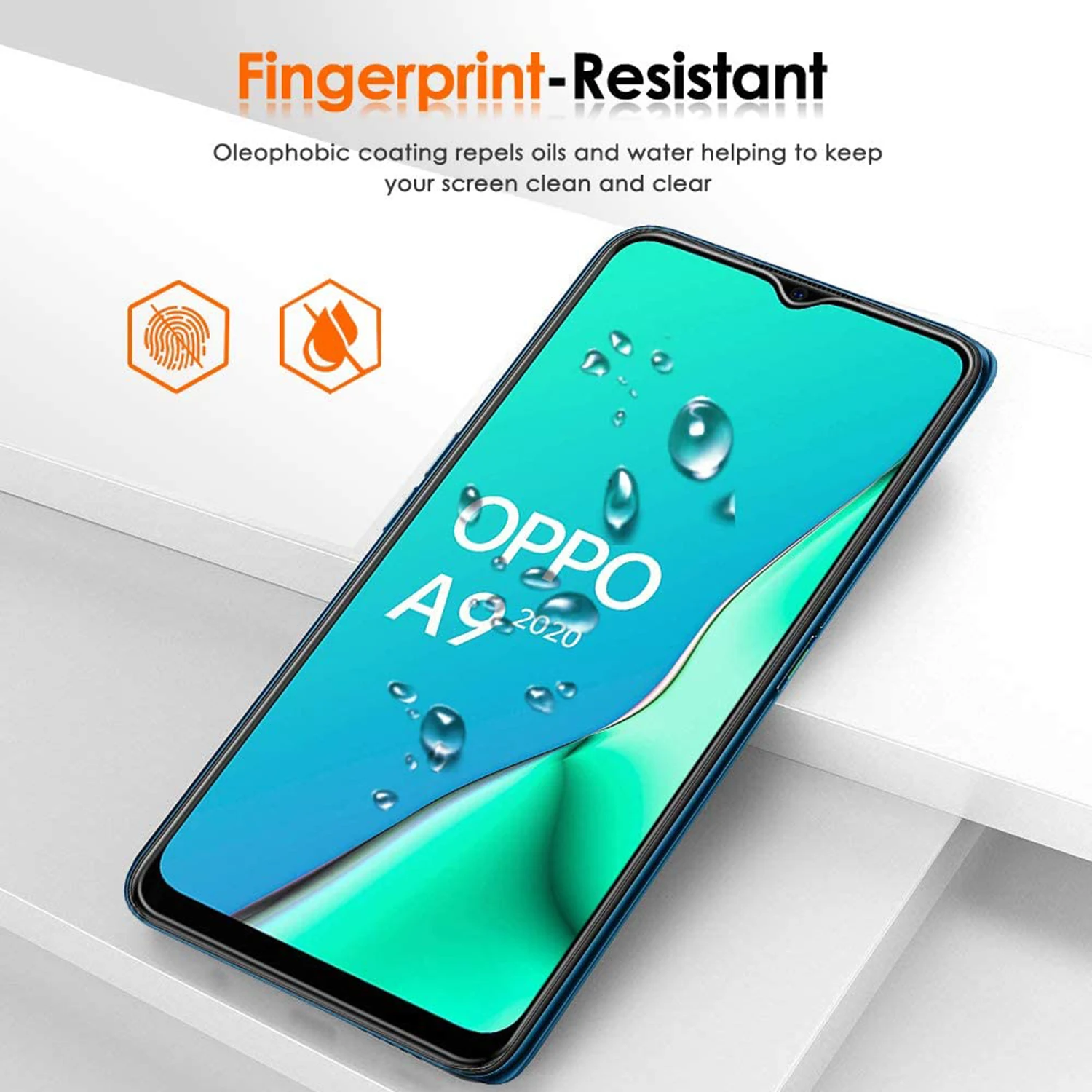 Kaca Tempered Film 9H untuk OPPO A91 2/4 buah, kaca pelindung layar HD