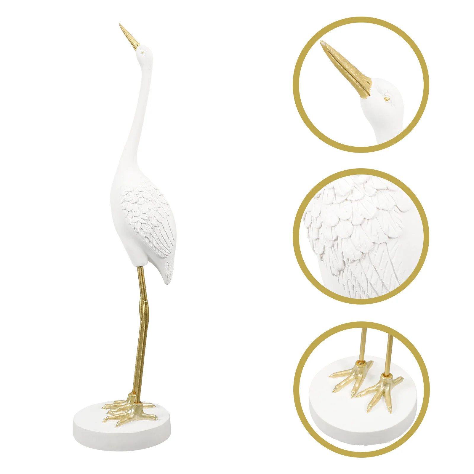 

High Quality Resin Crane Ornament Vivid Desktop Decoration for Study Office Home Stylish Red-Crowned Crane Decor Resin