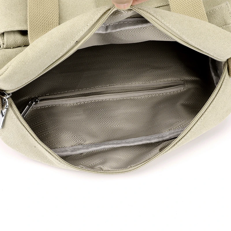 Classic Canvas Handbags For Women Solid Unisex Leisure Or Travel Bags Korea Style Cotton Messenger Bags Vintage Female Totes