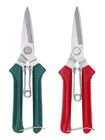 Straight Head Pruning Shears Non-slip HandleStainless Steel Outils Manuels Household Bonsai Garden Scissors Pruing Shear