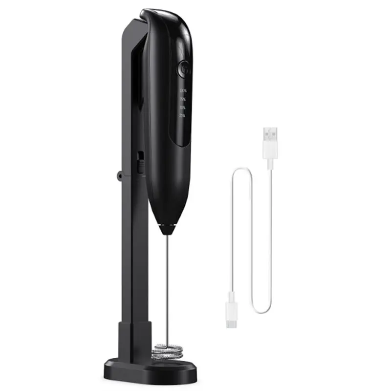 A05G-Electric For Milk Frother For Milk Coffee,Cappuccino, Handheld,Stainless Steel Drink Foam Mixer With LED Digital Display