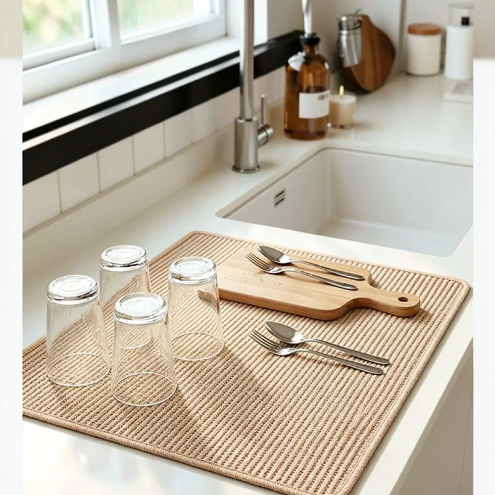Microfiber Dish Drying Mat For FSCD Kitchen Countertop Drainer Pad Tableware Coffee Machine Heat Resistant Mat Pad
