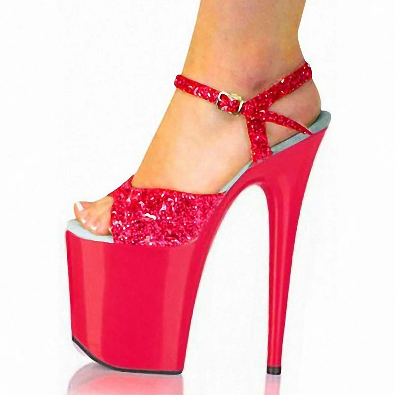 

Туфли для женщин Nightclub Princess, для танцев на пилоне, для подиума, на платформе, супервысокие каблуки 20 см, большие размеры, босоножки на высоком каблуке