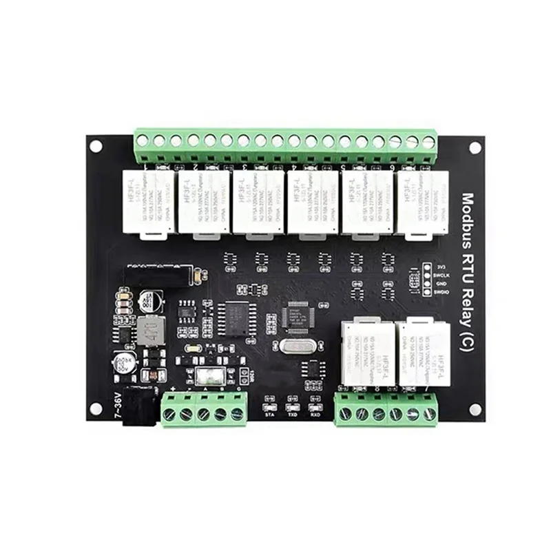 

N75R-DIN-Rail 8-канальный релейный модуль RS485 Реле магнитного удержания Протокол Modbus RTU Многоканальная схема защиты от изоляции