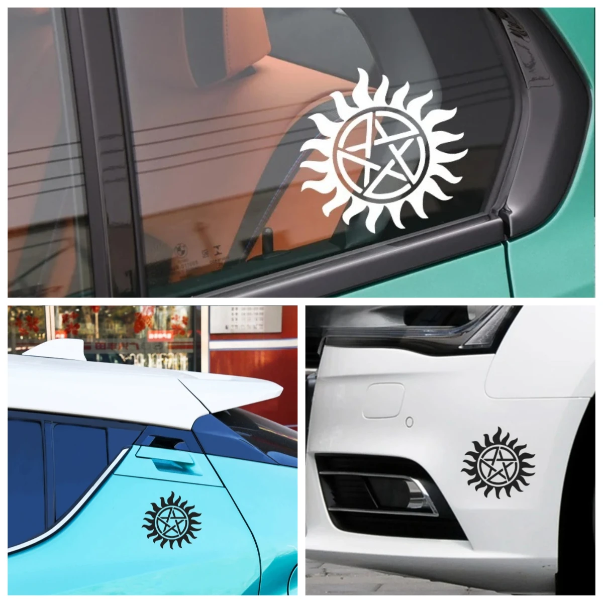 

Pentagram Creative Car Stickers Supernatural Reflective Vinyl Decals