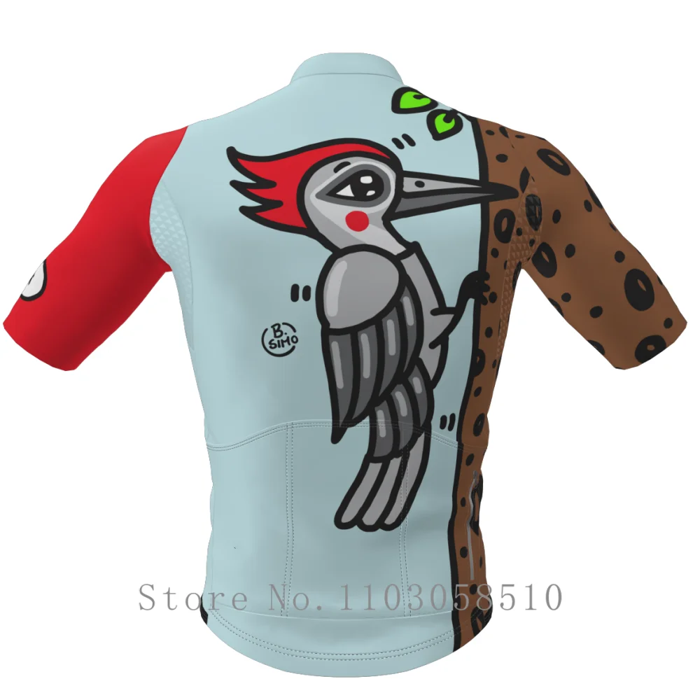 Slopline woodpecker printing Men's Cycling Jersey PRO Level Cycling Jersey Breathable Soft Slim Fit Quick Dry Cycling Clothing