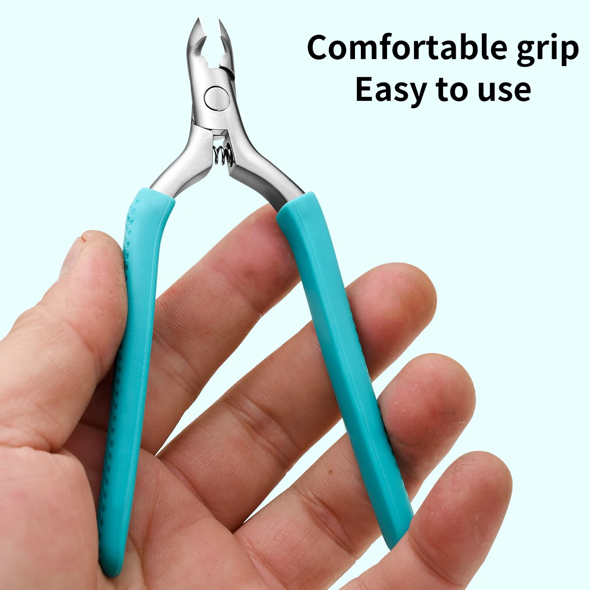 Forbici per cuticole in silicone per manicure Colora Manico antiscivolo Pinze per cuticole Trim bordi per unghie Forbici per cuticole con ardiglione