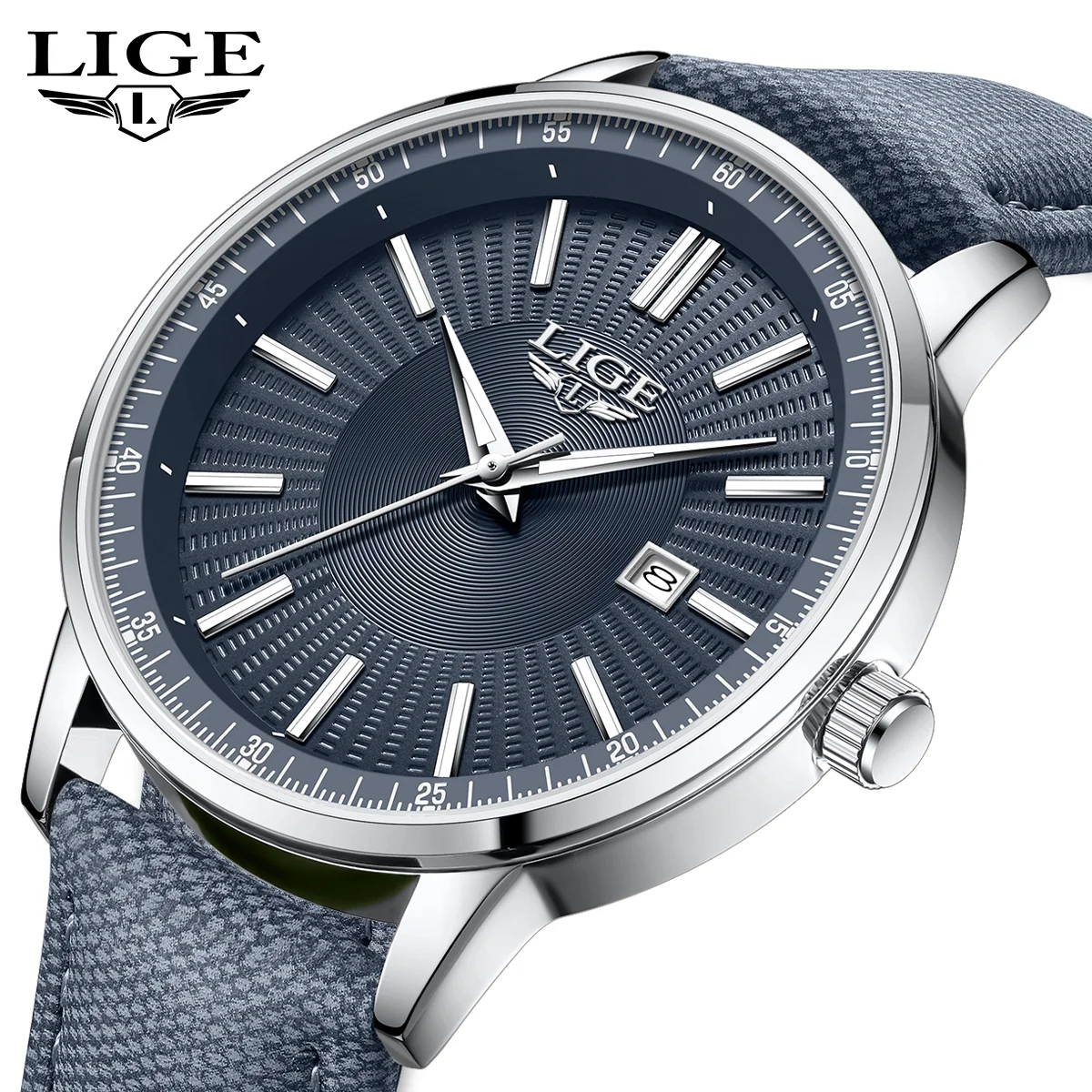 LIGE 2026 Sport Men Watches Top Brand Luxury Auto Date Watch Men Leather Waterproof Luminous Quartz Watches for Men Reloj Hombre